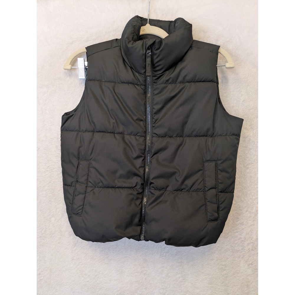 Old Navy Kids Size M 8 Black Quilted Puffer Vest Water-Resistant Mock Neck